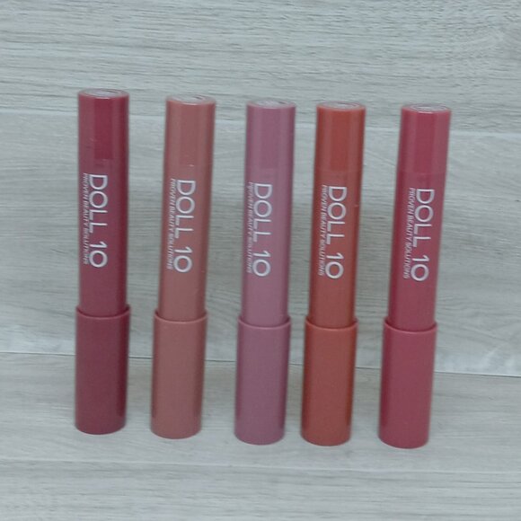 Doll 10 Peptide Plump Soft Focus Lip Crayon Set 5pc | 0.11 oz each | New - Picture 1 of 4